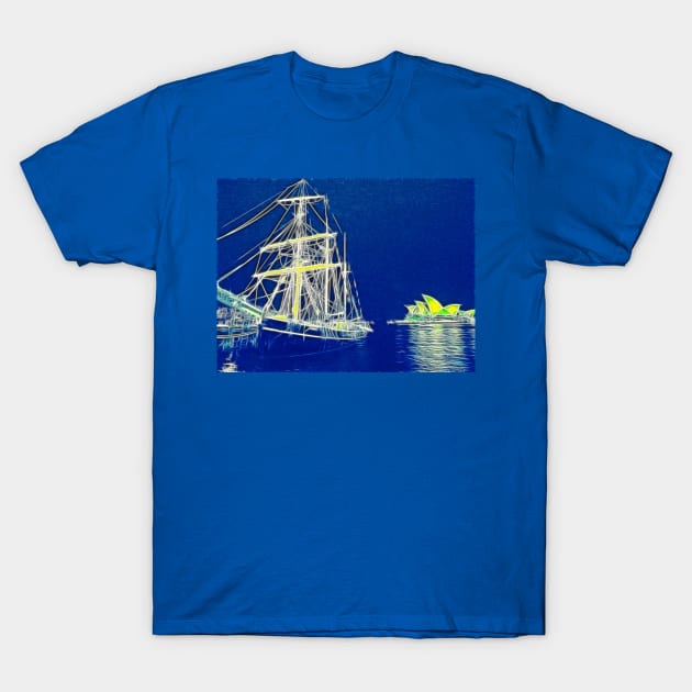 Two Tall Ships in Sydney Harbour T-Shirt by vadim19